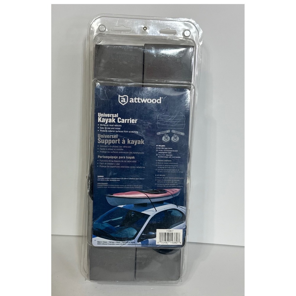 Attwood Universal Kayak Carrier Kit Foam Blocks and Straps 11438-7 New